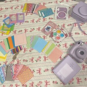 Purple Instant Camera with Accessories